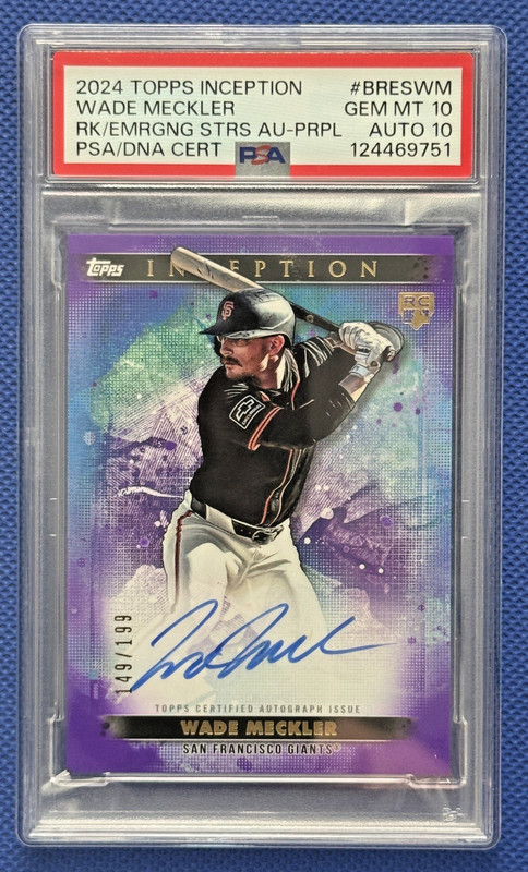 2024 Topps Inception Wade Meckler Purple Auto /199 PSA 10 Auto 10 POP 1 Rookie