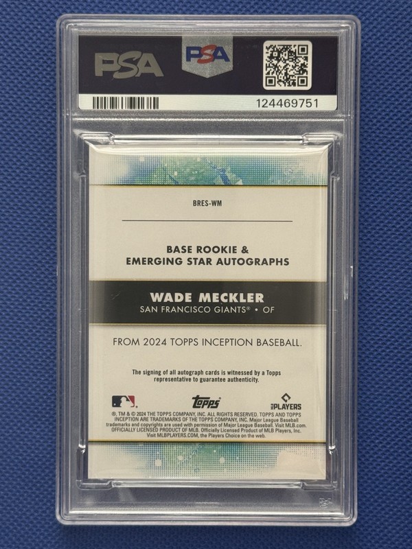 2024 Topps Inception Wade Meckler Purple Auto /199 PSA 10 Auto 10 POP 1 Rookie view 2