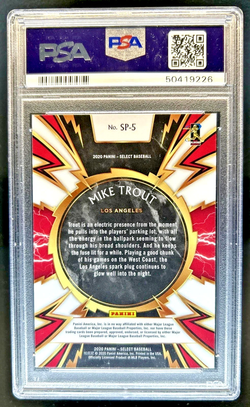 2020 Panini Select Mike Trout #SP-5 (SPARKS) PSA 10 GEM MINT view 2