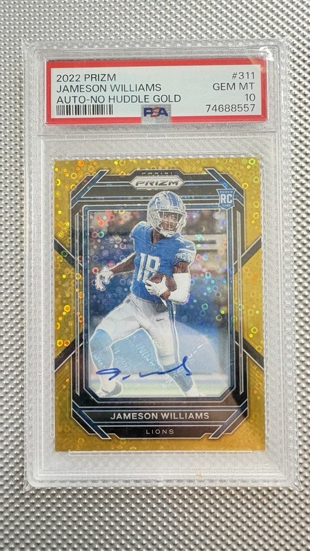 2022 Jameson Williams True Gold Prizm Rookie RC /10 PSA 10