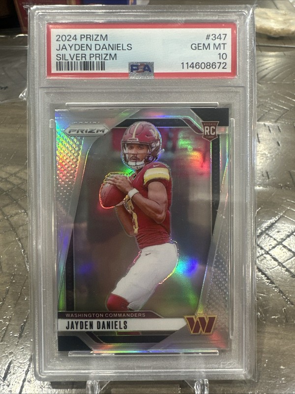 2024 Panini Silver Prizm #347 Jayden Daniels Commanders RC Rookie PSA 10