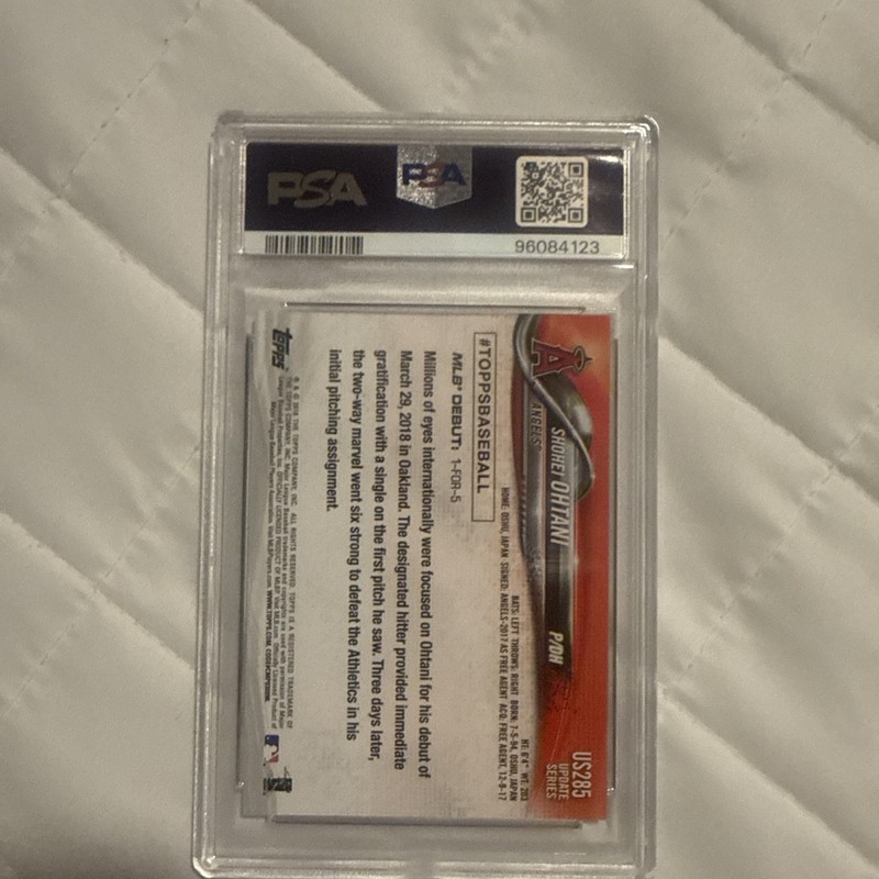 SHOHEI OHTANI PSA 10 2018 TOPPS UPDATE #US285 ROOKIE RC ANGELS view 2