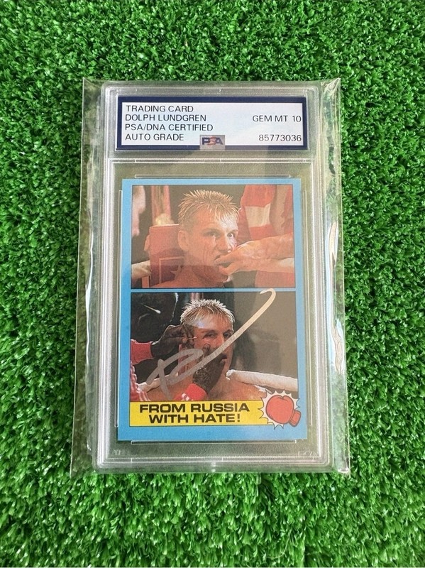 1985 Topps Rocky IV Ivan Drago PSA DNA Authentic Auto Dolph Lundgren PSA 10