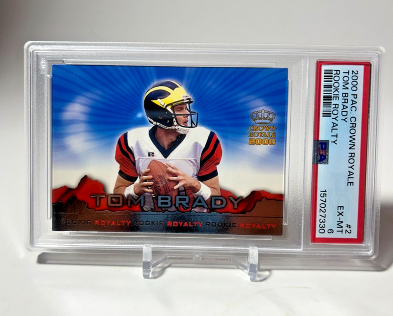 2000 PACIFIC CROWN ROYALE TOM BRADY ROOKIE ROYALTY RC PSA 6 FRESHLY GRADED