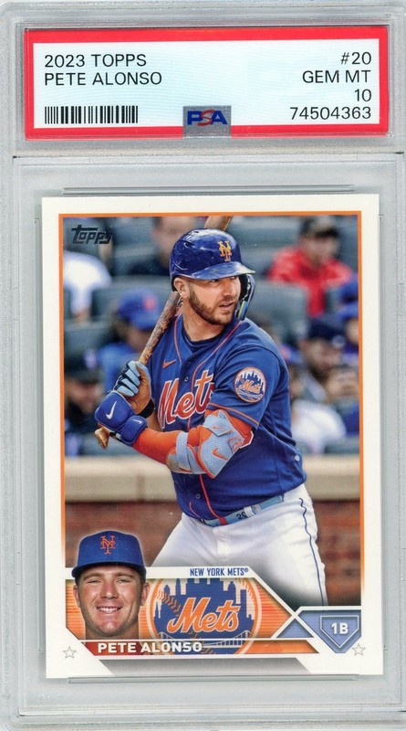 2023 Topps - #20 Pete Alonso PSA 10 Gem Mint - New York Mets
