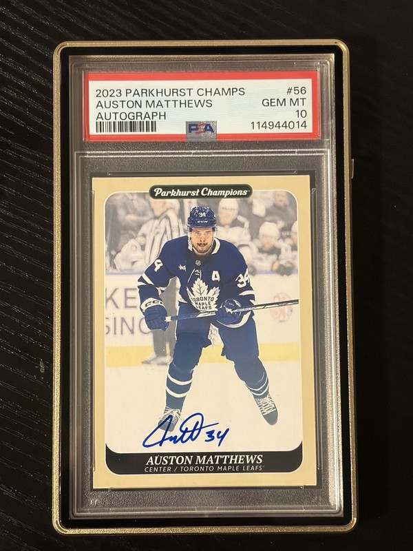 2023 Parkhurst Champs Auston Matthews Auto PSA 10 Toronto POP 1 Gold Case Guard