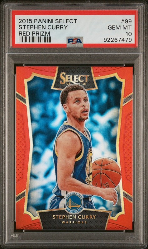 2015 Panini Select Stephen Curry Red Prizm 30/149 Jersey # PSA GEM MINT 10