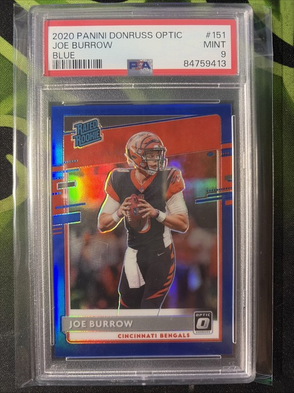 2020 Optic Blue Joe Burrow Psa Mint 9 /179 Rc Rookie Bengals 