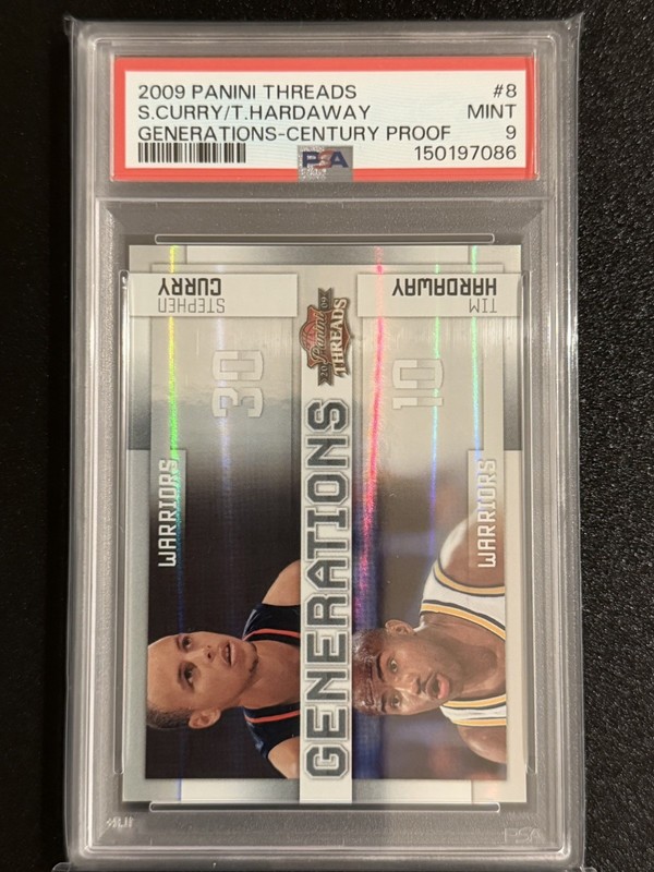 Stephen Curry/Tim Hardaway - 2009-10 Threads #8 - Generations Proof /100 - PSA 9