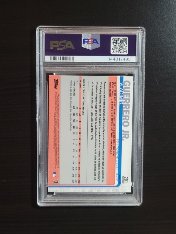 2019 Topps Chrome Vladimir Guerrero Jr. Rookie Refractor #201 PSA 9 view 2