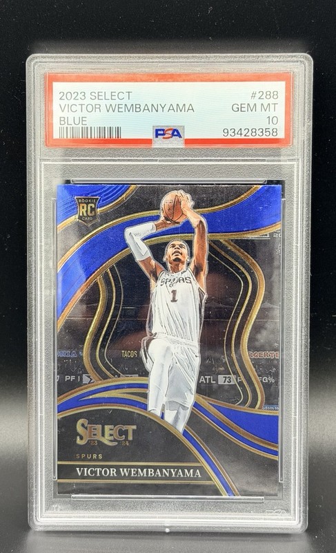 Victor Wembanyama 2023-24 Panini Select Courtside Blue Rookie PSA 10 #288 SP