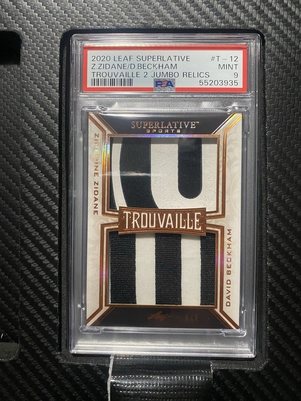 Zidane+Beckham Dual Match-Worn Patch Leaf 2020 RARE /2 PSA 9 
