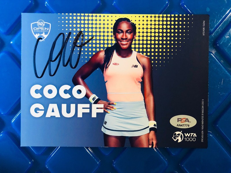 COCO GAUFF PSA Authenticated Autographed 5x7 Promo Card W&S Open BEAUTY!!!!