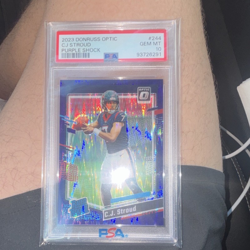Panini 2023 Donruss Optic Rated Rookie C.J. Stroud RC #244 Purple Shock PSA 10