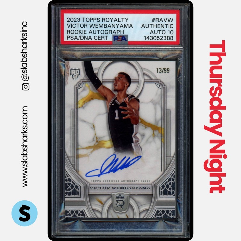 2023 TOPPS ROYALTY VICTOR WEMBANYAMA ROOKIE AUTO RC /99 PSA AUTHENTIC AUTO 10