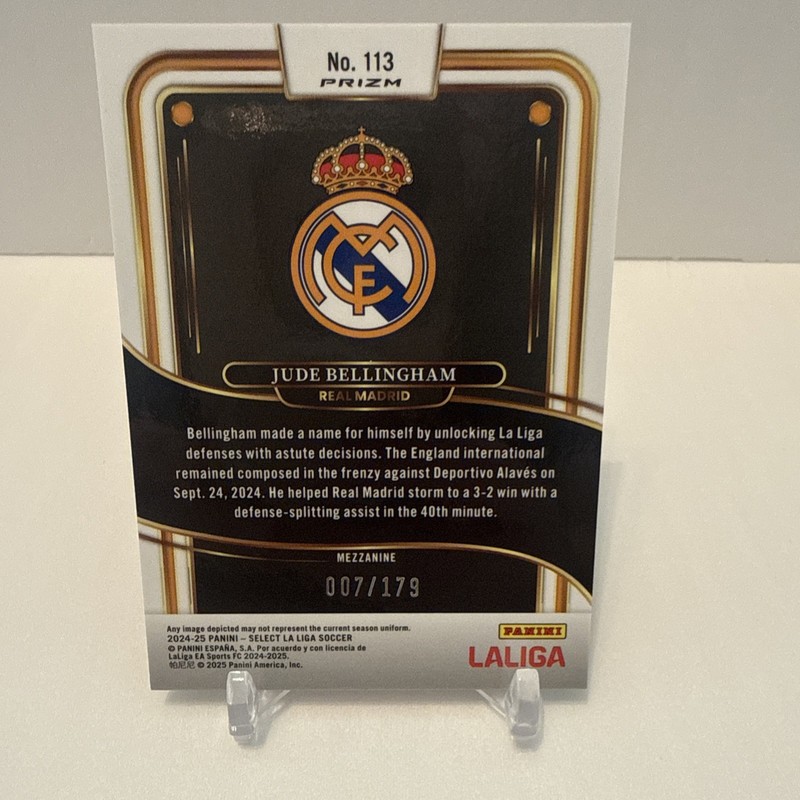 2024-25 Panini Select La Liga Mezzanine Jude Bellingham Pink Mojo Prizm /179 view 2