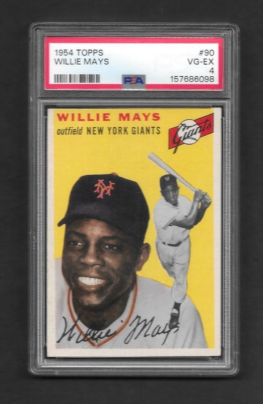 1954 TOPPS BASEBALL #90 WILLIE MAYS VGEX PSA 4 GREAT GLOSS AND SURFACE!