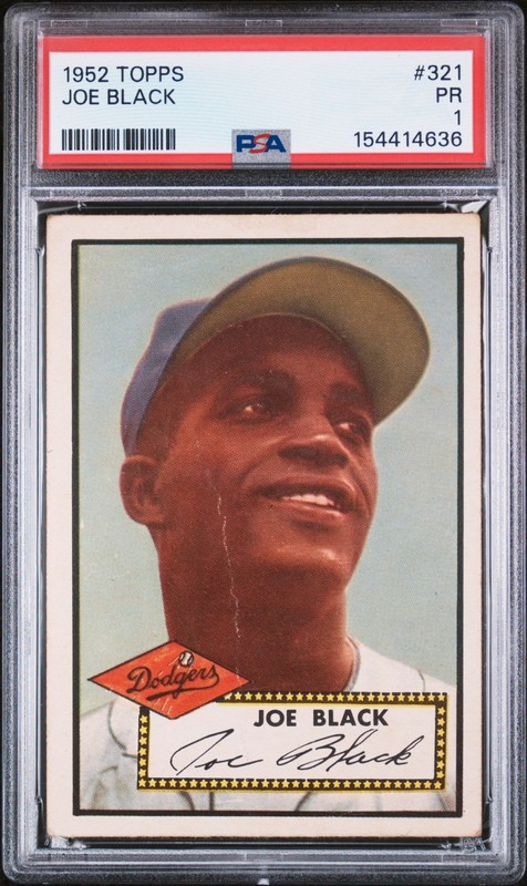 1952 Topps #321 Joe Black PSA 1 APPEARS NICER