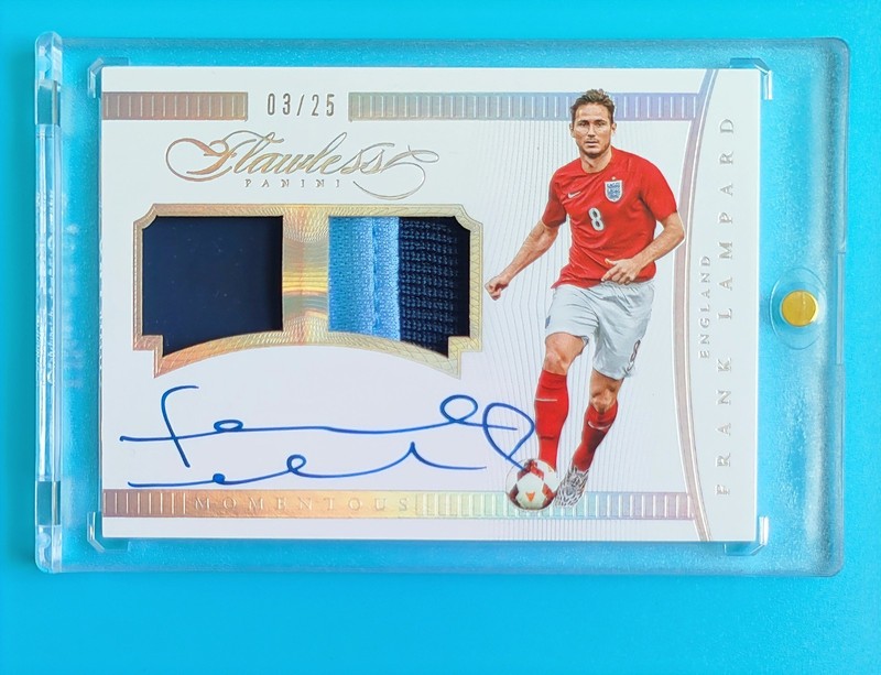 2015-16 Flawless England Frank Lampard Match-worn Dual Patch Auto 3/25