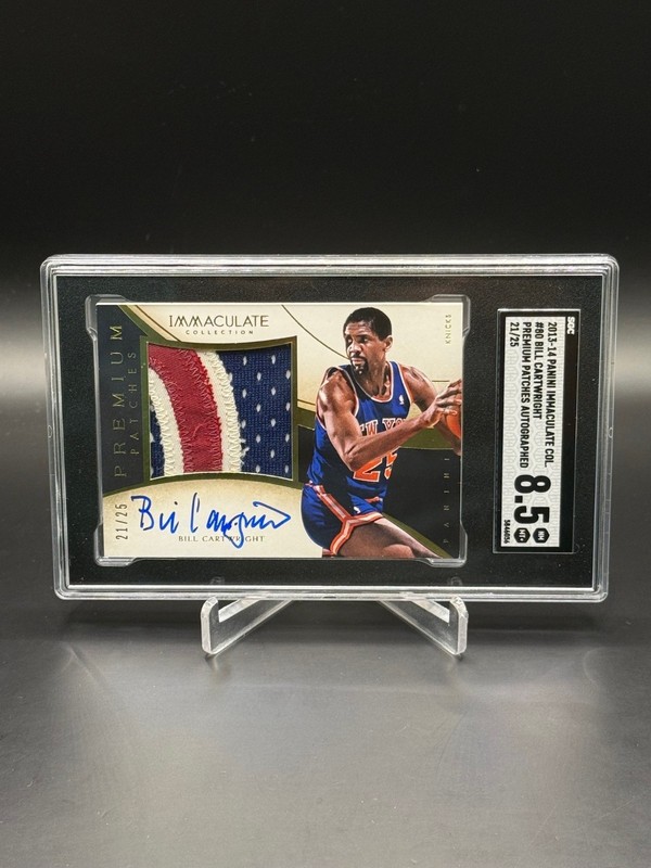 2013-14 Immaculate Bill Cartwright PREMIUM Patch Auto 21/25 SGC 8.5 Knicks