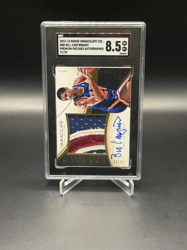 2013-14 Immaculate Bill Cartwright PREMIUM Patch Auto 21/25 SGC 8.5 Knicks view 2