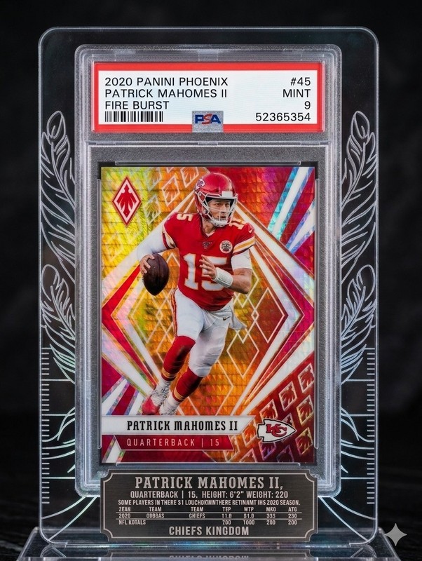 2020 Panini Phoenix - Patrick Mahomes II #45 Fire Burst PSA 9 view 2