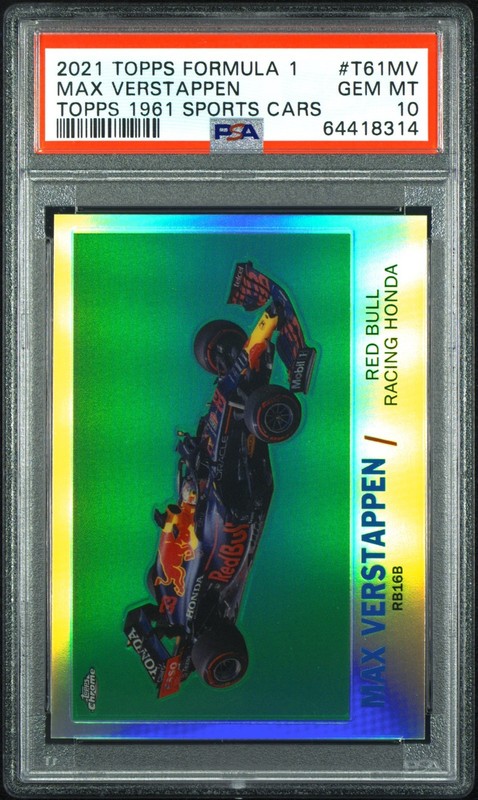 2021 TOPPS FORMULA 1 TOPPS #T61MV MAX VERSTAPPEN PSA 10 GEM MINT REFRACTOR view 1