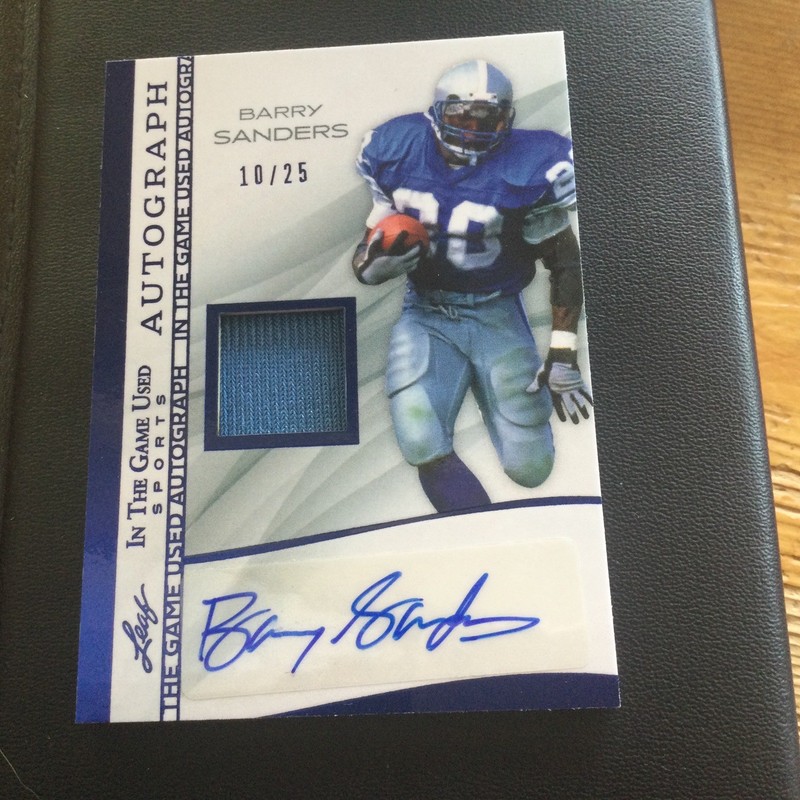 2025 Barry Sanders Leaf In The Game Used Jersey  Auto #10/25 Lions SSP🔥