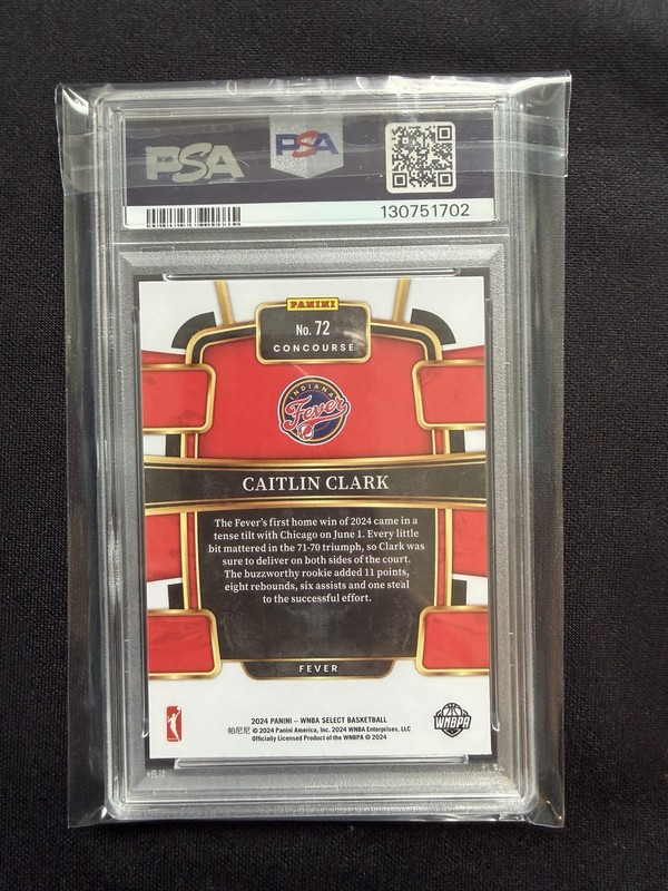 2024 Panini Select WNBA - Concourse Caitlin Clark #72 (RC) PSA 10 view 2