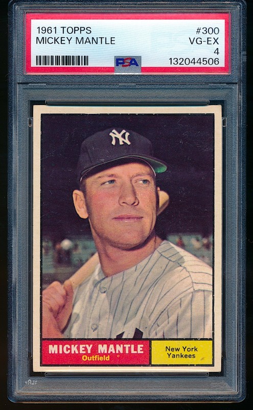 1961 Topps Mickey Mantle #300 PSA 4 ++ well centered, high end, no creases