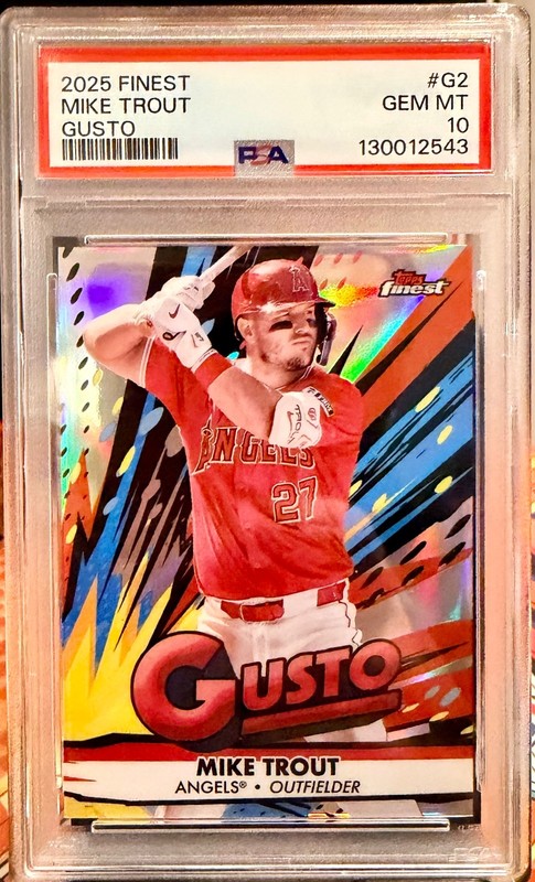 2025 Topps Finest Mike Trout Gusto PSA 10 GEM MINT Angels SP