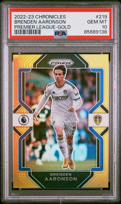PSA 10: 2022-23 Chronicles Premier League #219 Prizm Gold - Brenden Aaronson /10