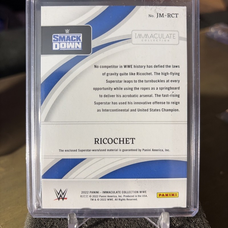 2022 Panini Immaculate WWE RICOCHET Jumbo Shirt Relic 06/50 FULL LOGOMAN view 2