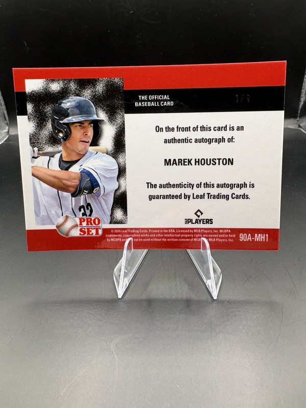 2026 Leaf Pro Set Metal Marek Houston Prospect Auto #1/1 Twins view 2