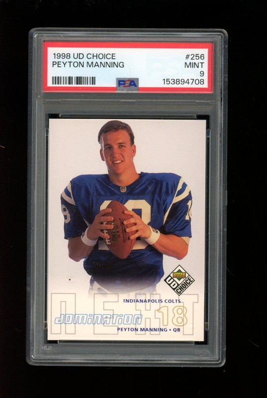 1998 Upper Deck UD Choice #256 Peyton Manning Rookie RC PSA 9