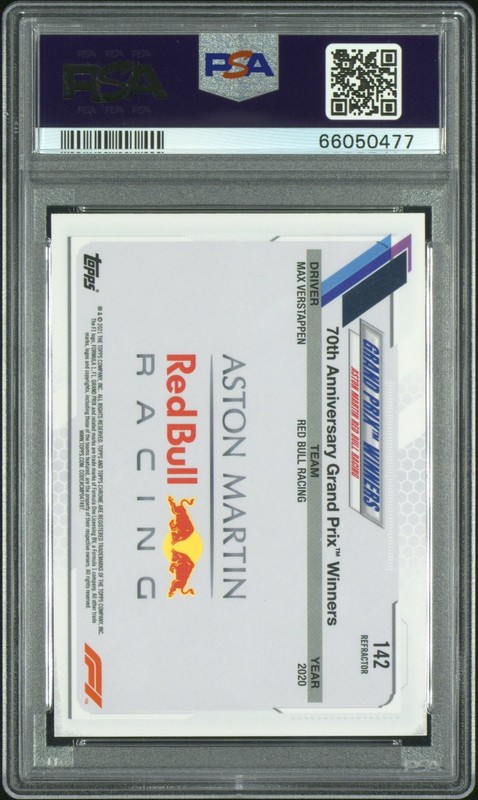 2021 TOPPS CHROME FORMULA 1 #142 MAX VERSTAPPEN REFRACTOR PSA 10 GEM MINT view 2