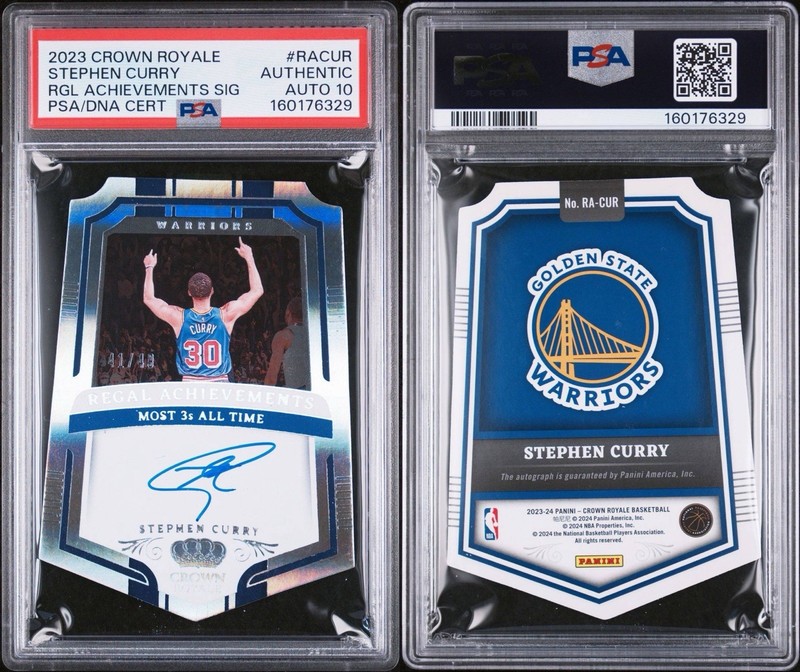 2023 Crown Royale Stephen Curry RGL Achievements Sig /49 PSA 10 Most 3's Warrior