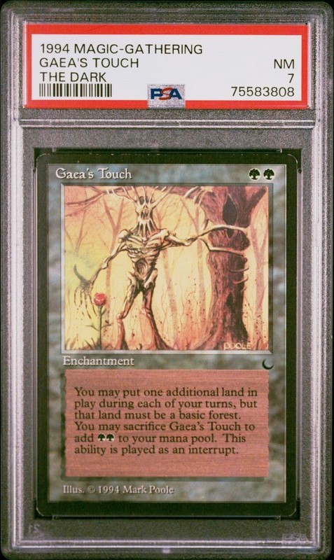 1994 Magic the Gathering GAEA'S TOUCH The Dark NM PSA 7 MTG