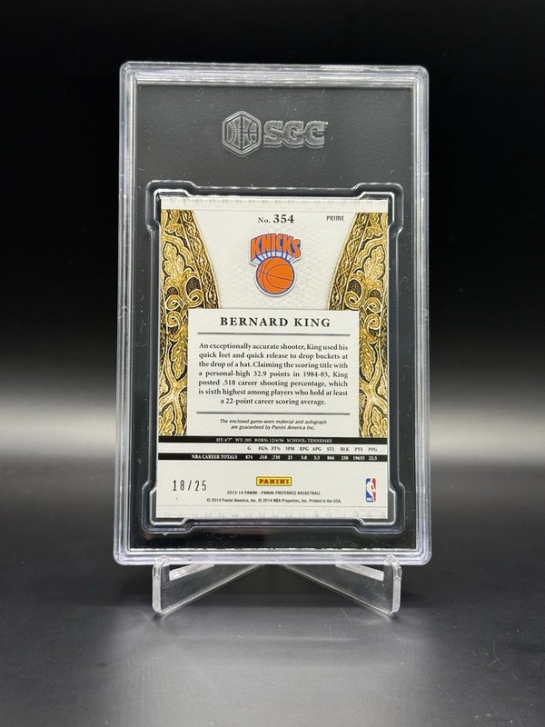 2013-14 Preferred Bernard King PRIME Silhouettes Patch Auto /25 Knicks SGC 9/10 view 2