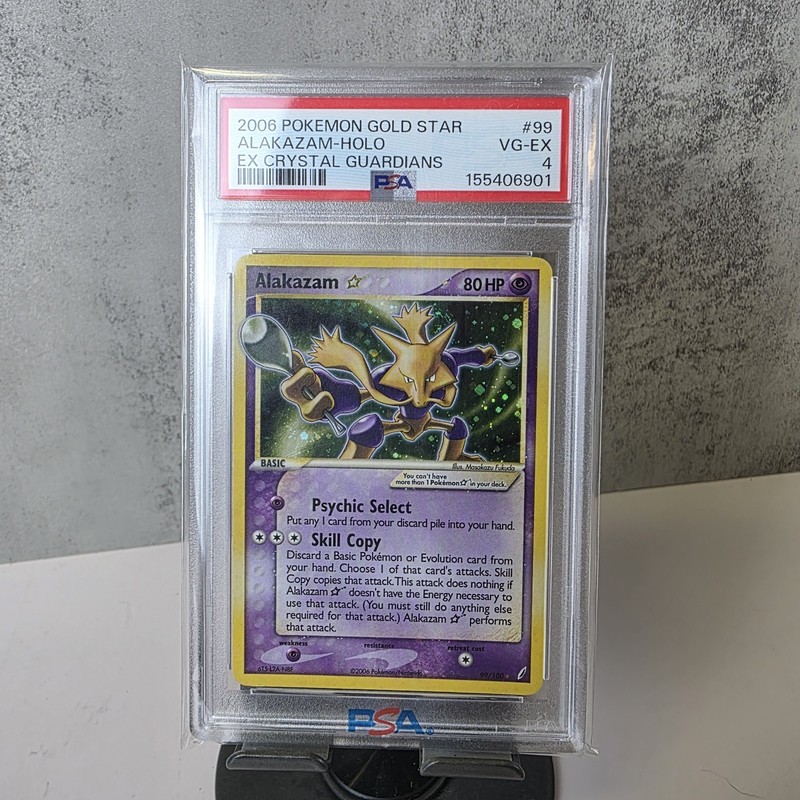 2006 Pokemon Gold Star Alakazam - Holo #99 Ex Crystal Guardians PSA 4