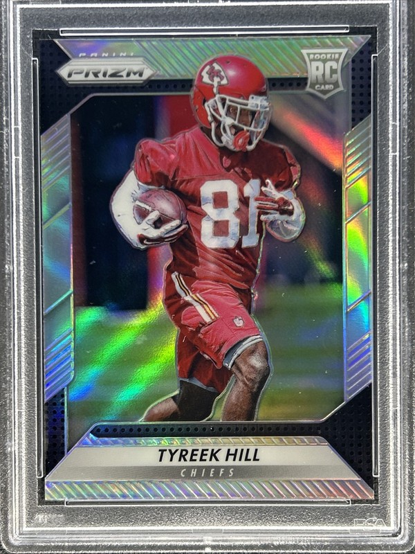 2016 Panini Prizm ** TYREEK HILL ** #296 Rookie (RC) Silver Prizm ๐PSA 9๐ view 2