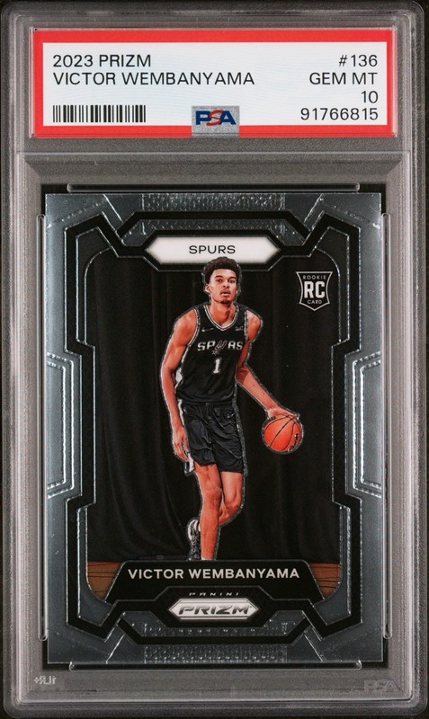 💎 2023-24 PANINI PRIZM #136 VICTOR WEMBANYAMA (RC) ROOKIE - PSA 10 💎