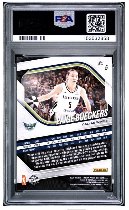 2025 PRIZM PSA 10📈WNBA Rookie PAIGE BUECKERS ROOKIE PSA 10💎#5 Rookie 🔥 view 2