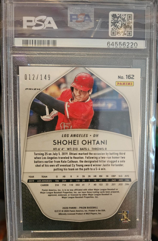 2020 Red Mojo Prizm Shohei Othani 12 of 149 PSA 10 LOW POP!! view 2