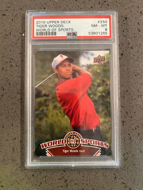 Tiger Woods 2010 Upper Deck #250 PSA Graded Nr Mt.- Mt "8" POP 1 ONLY 3 HIGHER!