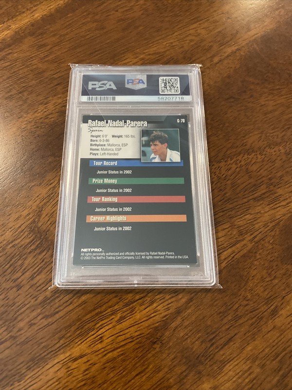 2003 NETPRO GLOSSY #G70 RC ROOKIE RAFAEL NADAL PSA 6 /5000 GREATEST ON CLAY 🎾 view 2