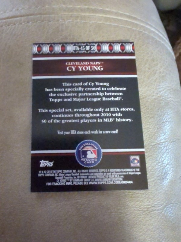 2010 TOPPS LOGOMAN HTA #HTA-45 CY YOUNG CLEVELAND NAPS view 2