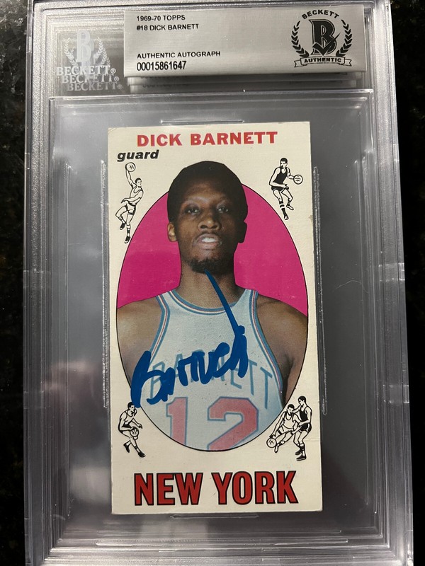 Dick Barnett Signed 1969-70 Topps Basketball #18 RC Rookie AUTO PSA/DNA