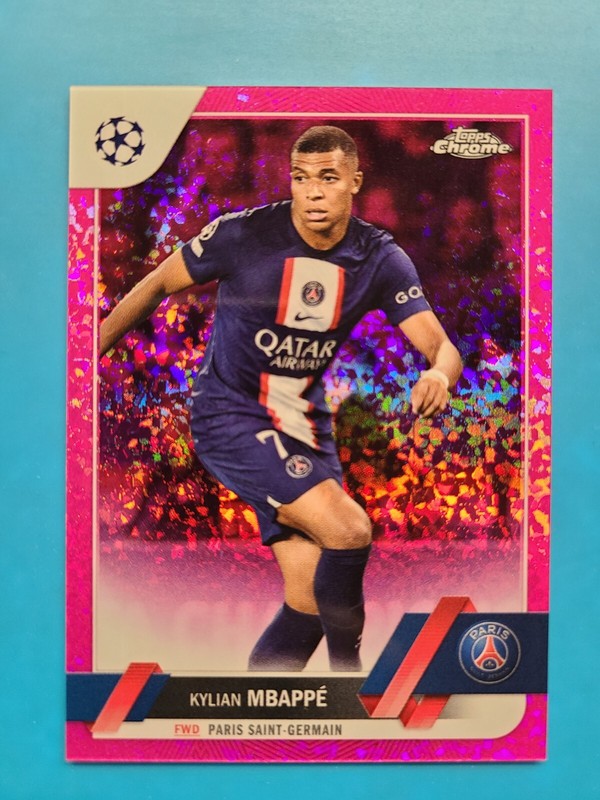 2023 Topps Chrome Champions League Kylian Mbappe Fuchsia Mini-Diamond /175