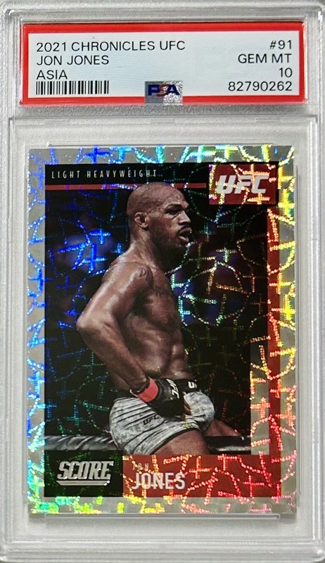 2021 PANINI CHRONICLES SCORE UFC #91 JON JONES ASIA PSA 10 GEM MINT view 2
